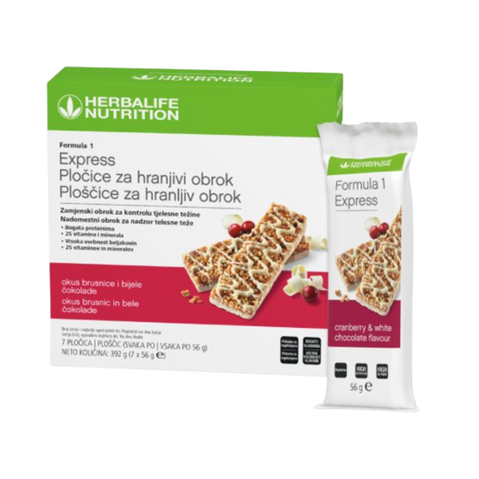 Formula 1 Express Healthy meal bars cranberry white chocolate 7 bars food supplement herbalife uk